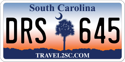SC license plate DRS645