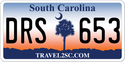 SC license plate DRS653