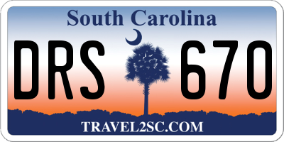 SC license plate DRS670
