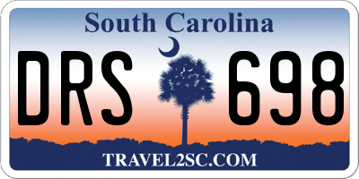 SC license plate DRS698