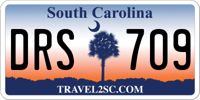 SC license plate DRS709