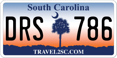 SC license plate DRS786