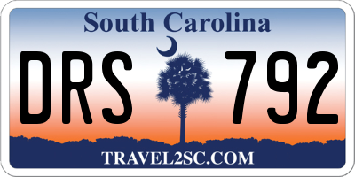 SC license plate DRS792