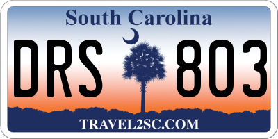 SC license plate DRS803