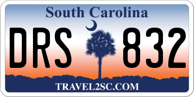 SC license plate DRS832