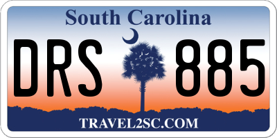 SC license plate DRS885