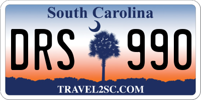 SC license plate DRS990