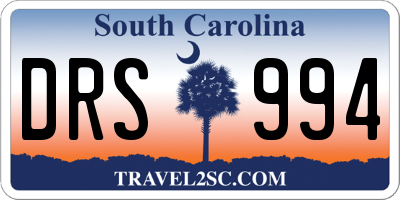 SC license plate DRS994