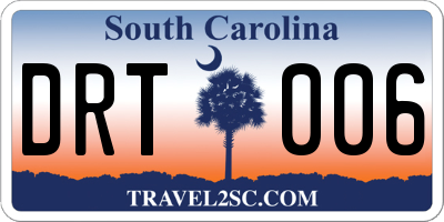 SC license plate DRT006