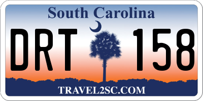 SC license plate DRT158