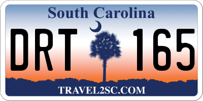 SC license plate DRT165