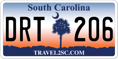 SC license plate DRT206