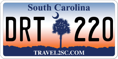 SC license plate DRT220