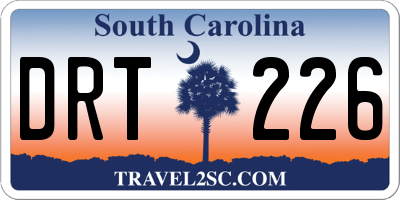 SC license plate DRT226