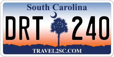 SC license plate DRT240