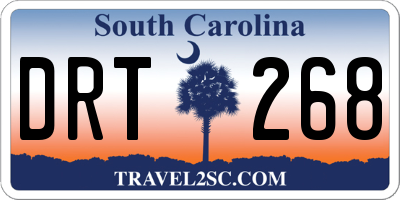 SC license plate DRT268