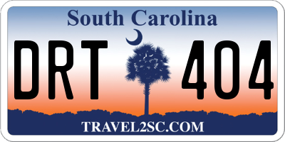 SC license plate DRT404