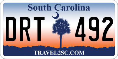 SC license plate DRT492
