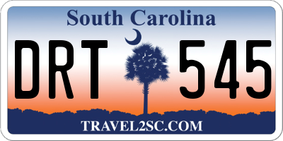 SC license plate DRT545
