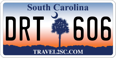 SC license plate DRT606