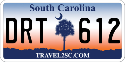 SC license plate DRT612
