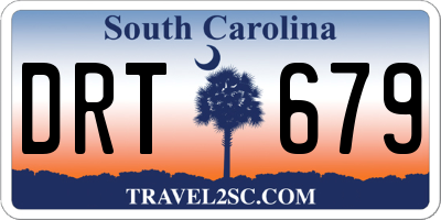 SC license plate DRT679