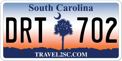 SC license plate DRT702