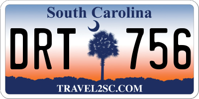 SC license plate DRT756