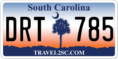 SC license plate DRT785
