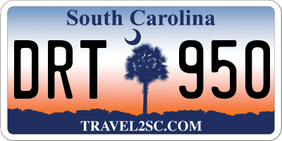 SC license plate DRT950