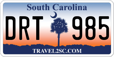SC license plate DRT985