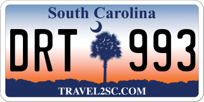 SC license plate DRT993