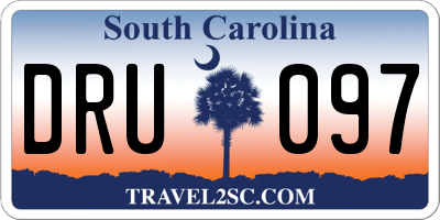 SC license plate DRU097