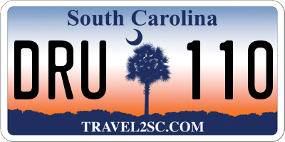 SC license plate DRU110