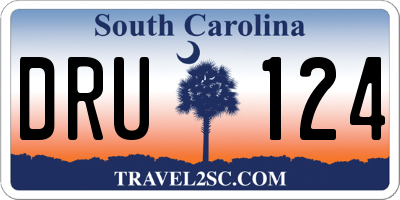 SC license plate DRU124