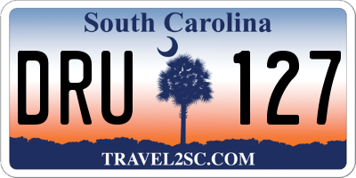 SC license plate DRU127