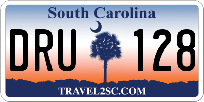 SC license plate DRU128