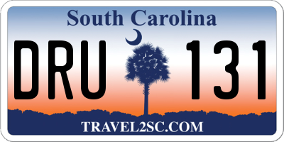 SC license plate DRU131