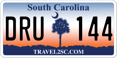 SC license plate DRU144