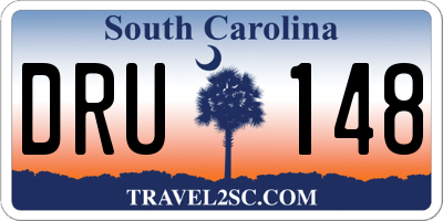 SC license plate DRU148