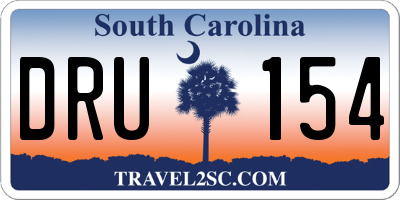 SC license plate DRU154