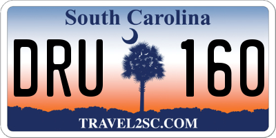 SC license plate DRU160