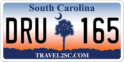 SC license plate DRU165