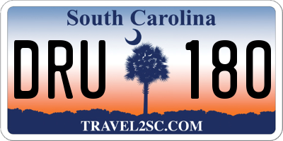 SC license plate DRU180