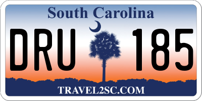 SC license plate DRU185