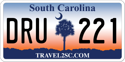 SC license plate DRU221