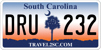 SC license plate DRU232