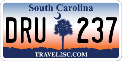 SC license plate DRU237