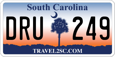 SC license plate DRU249