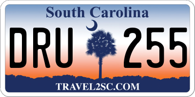SC license plate DRU255